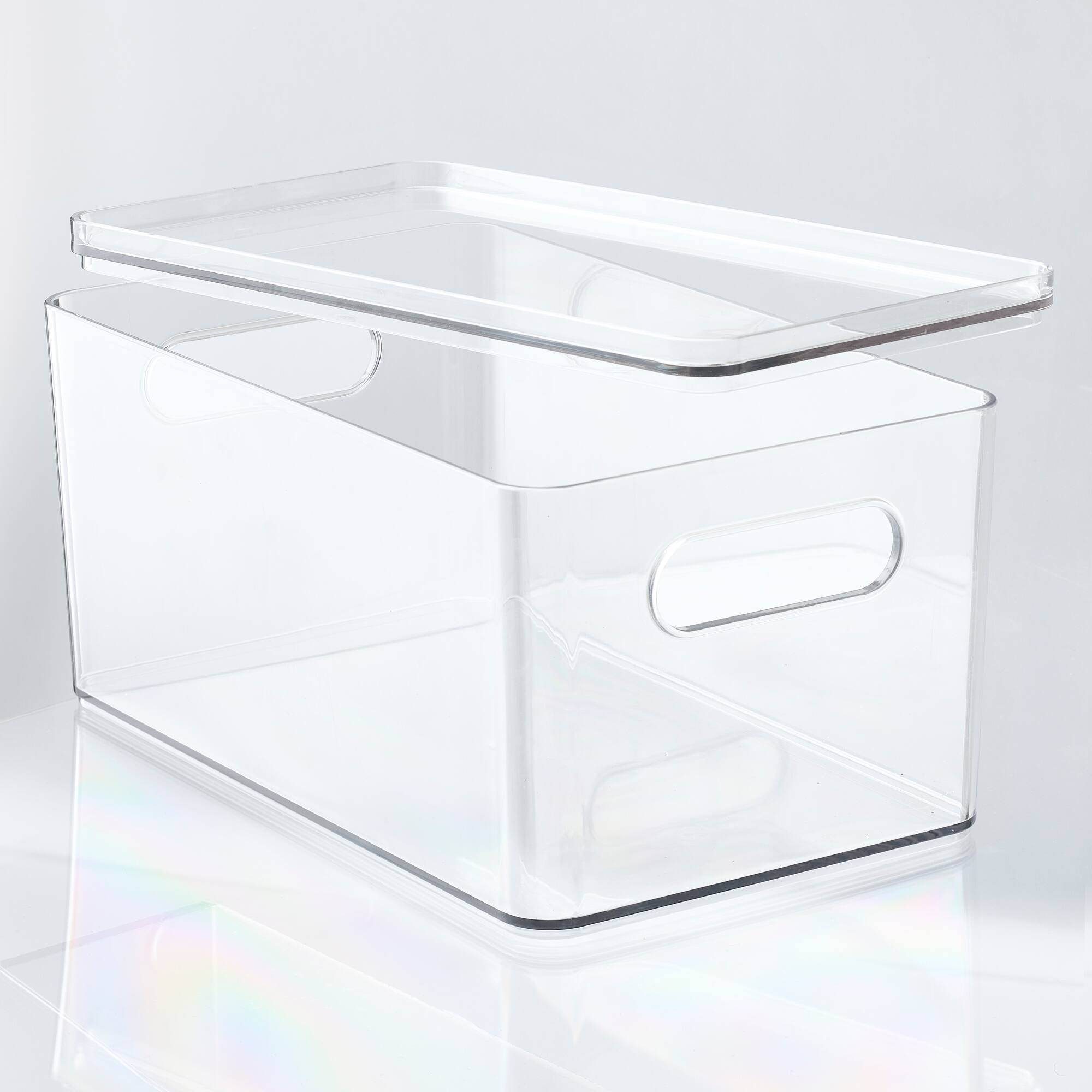 4 Pack: Small Clear Stacking Plastic Bin with Lid by Simply Tidy®
